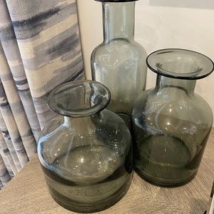 Black Glass Decorative Vases